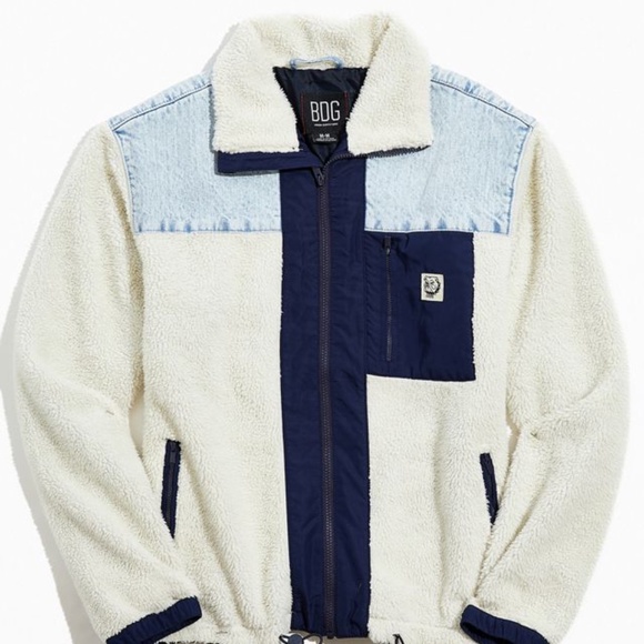 Urban Outfitters BDG Sherpa Denim Mixed Jacket - Picture 2 of 9
